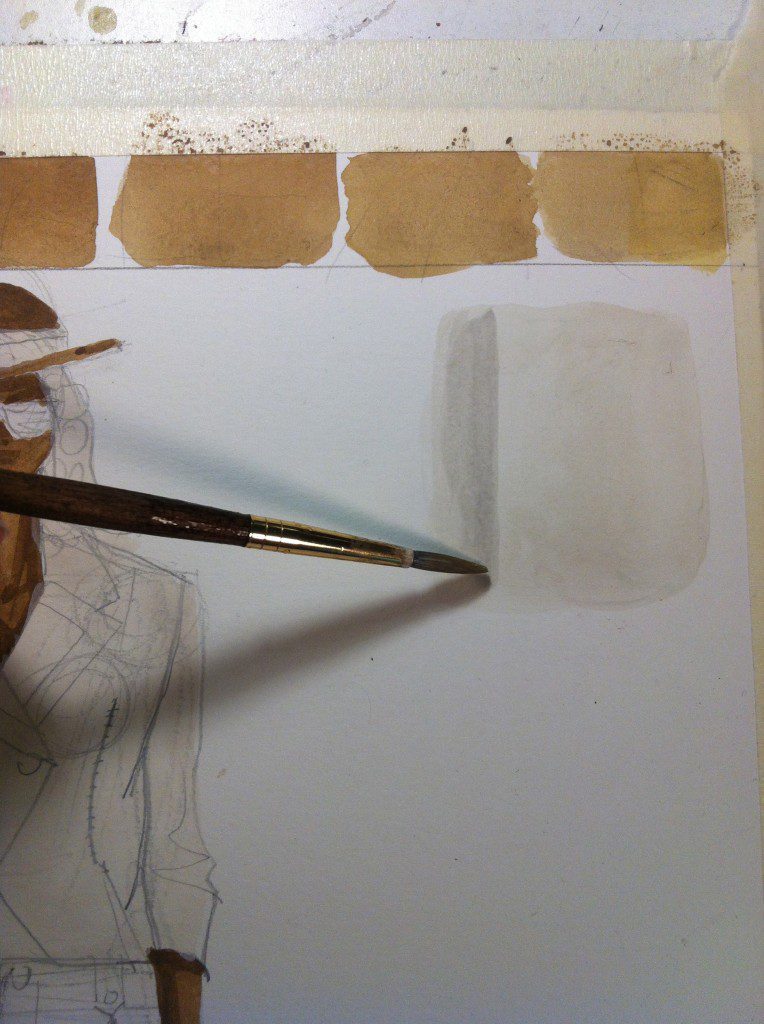 Laura Volpintesta test swatch Fashion Illustration Technique for creating shadows in gouache illustrations