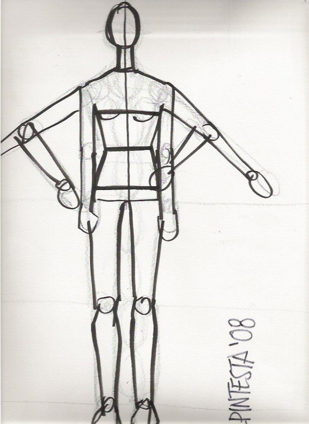 fashion croquis body template for beginner fashion sketching by Laura Volpintesta