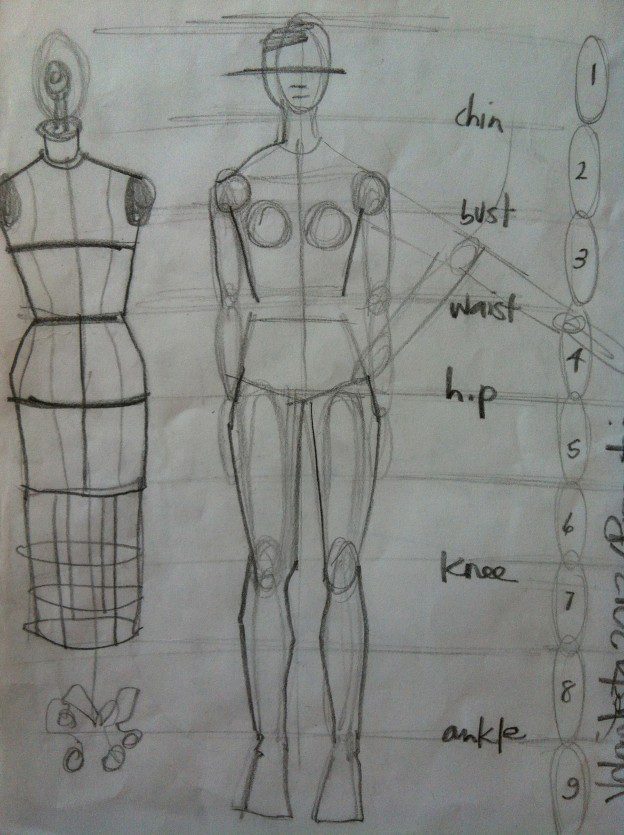 croquis dress form fashion figure proprotions