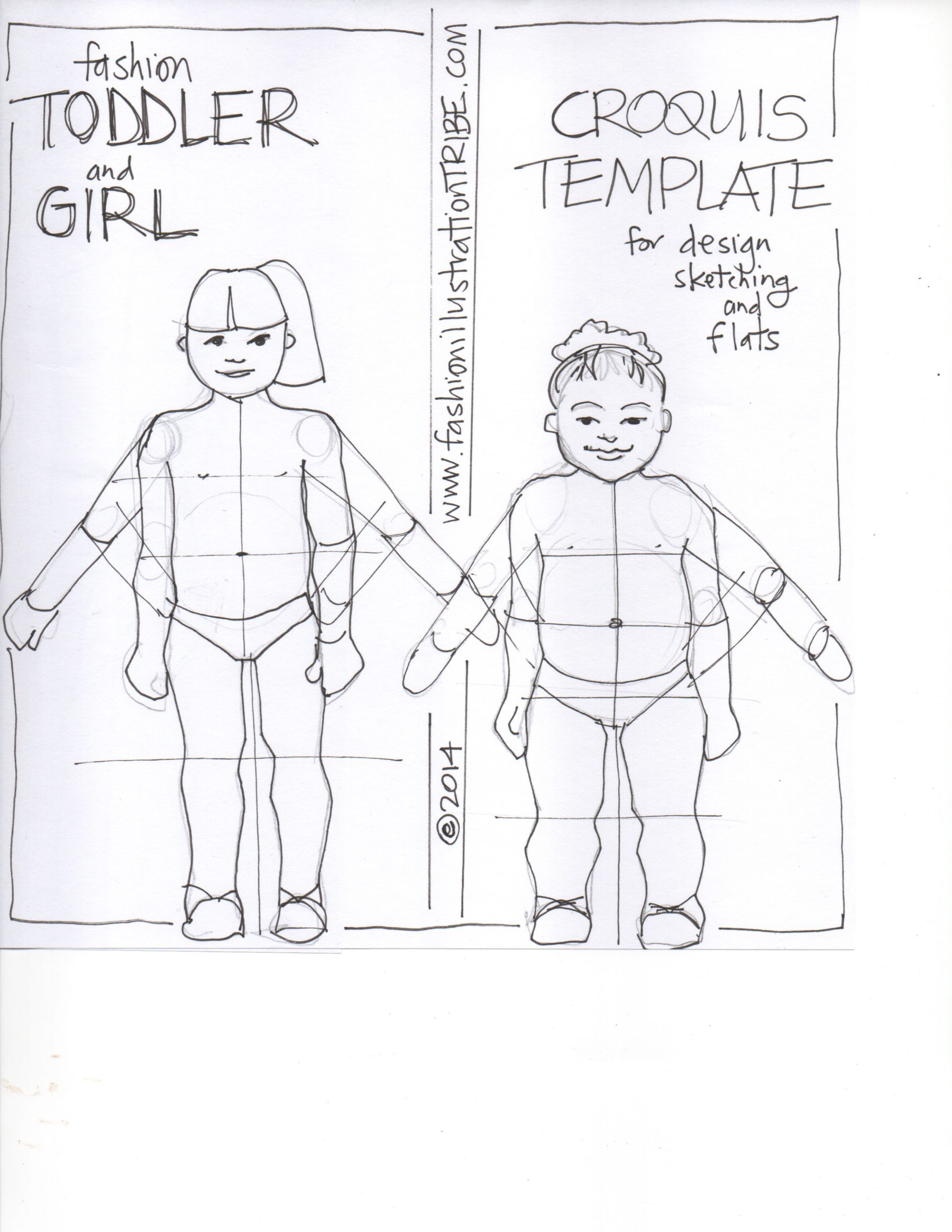 toddler fashion sketching for childrenswear croquis template