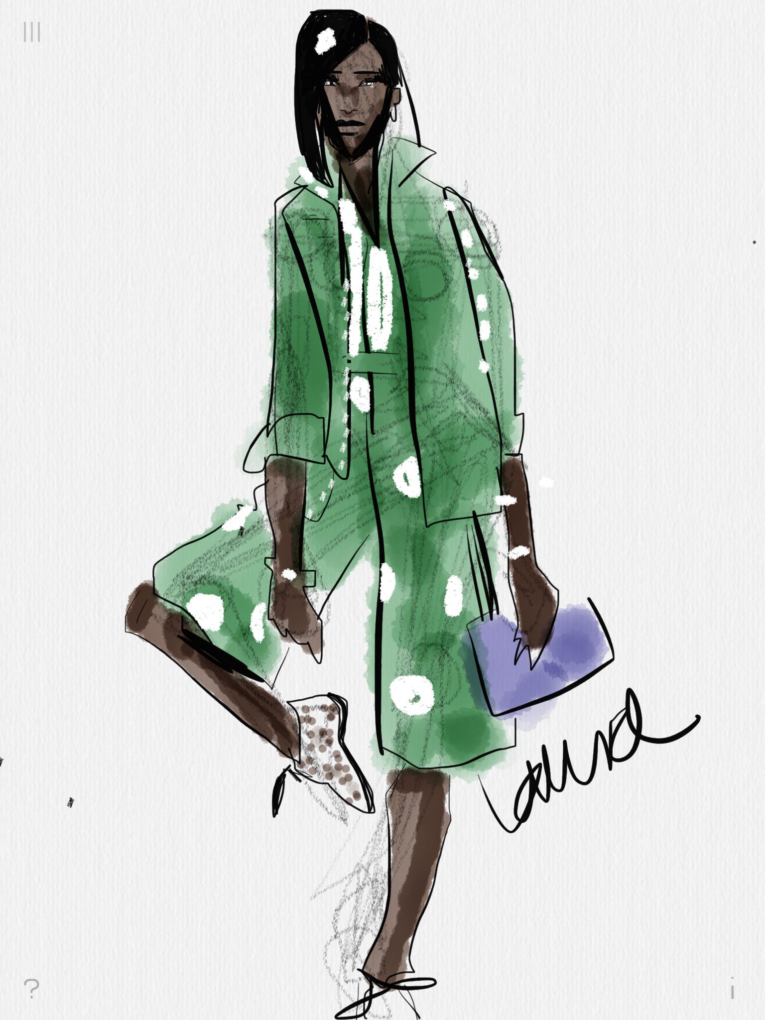 Digital fashion sketching with Tayasui Sketches app