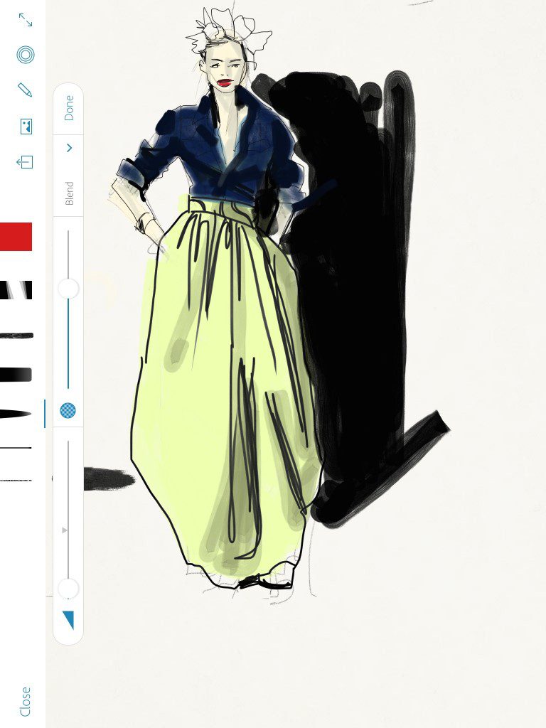 Sketching African Print Fashion skirt, Fashion Illustration Process, Laura Volpintesta