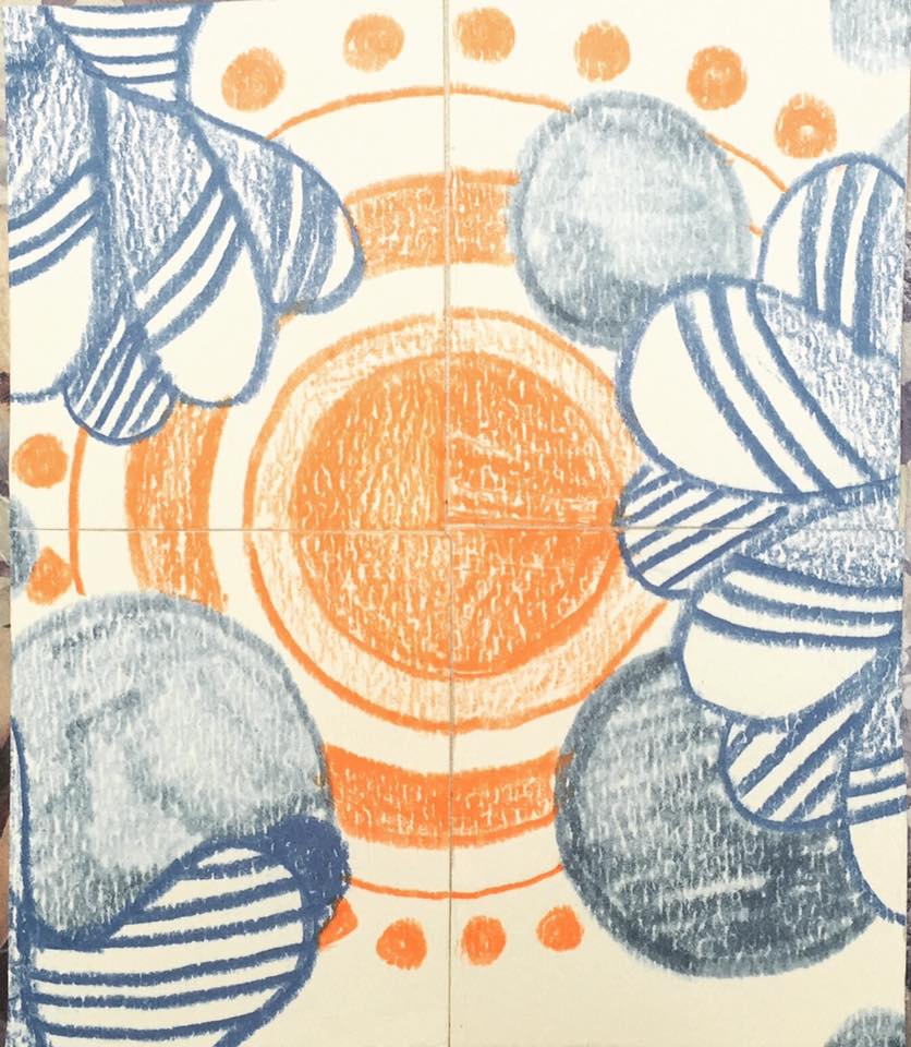 fashion fabric print design technique- repeating tile design for fashion fabric by Laura Volpintesta