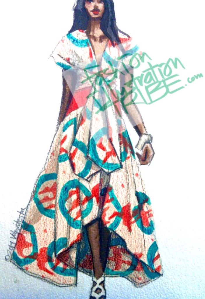 African print fashion illustration about Laura Volpintesta