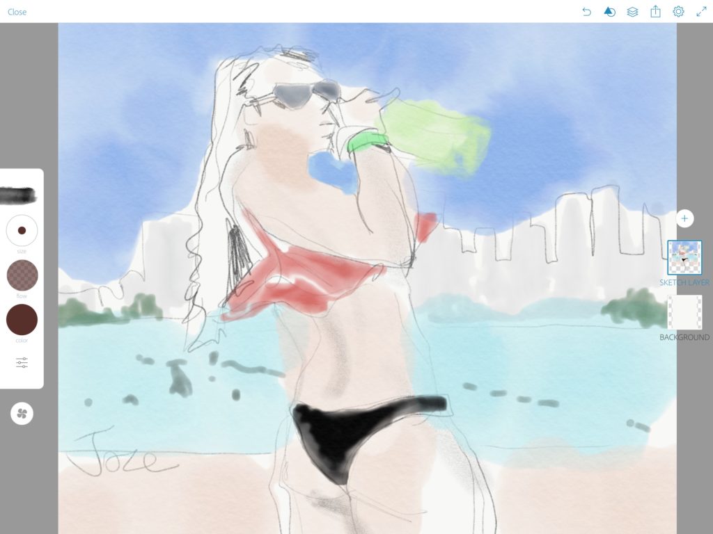 Adobe Sketch app fashion illustration