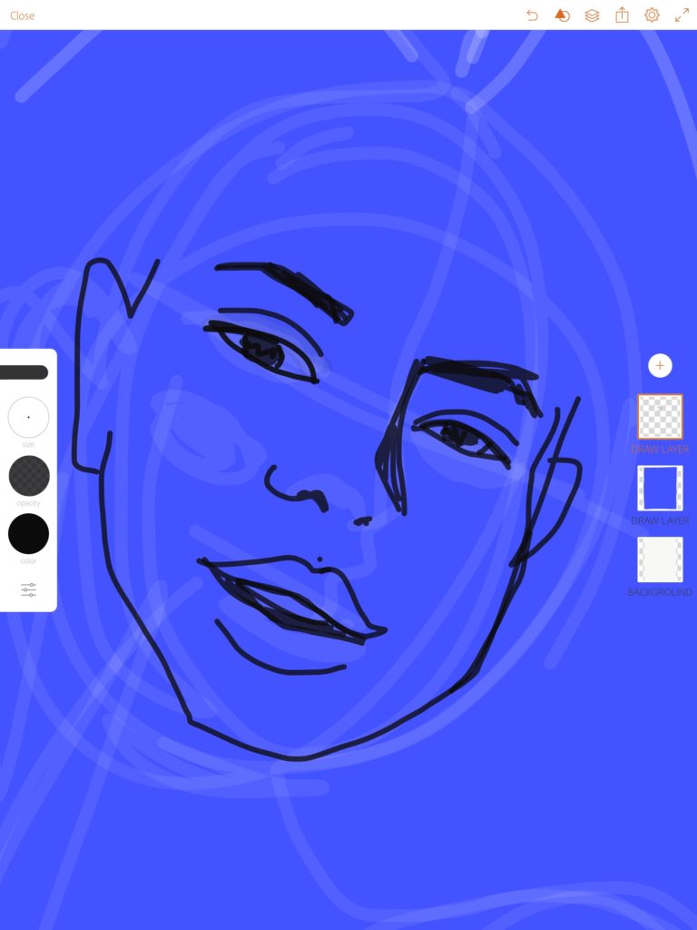 iPad drawing technique Laura volpintesta