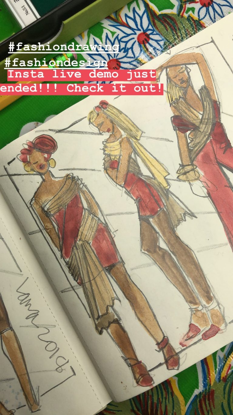 collection sketching the profile fashion figure by Laura volpintesta