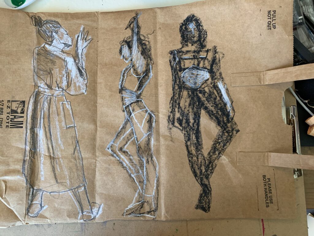 Brown Paper Bag Fashion Sketching Laura Volpintesta