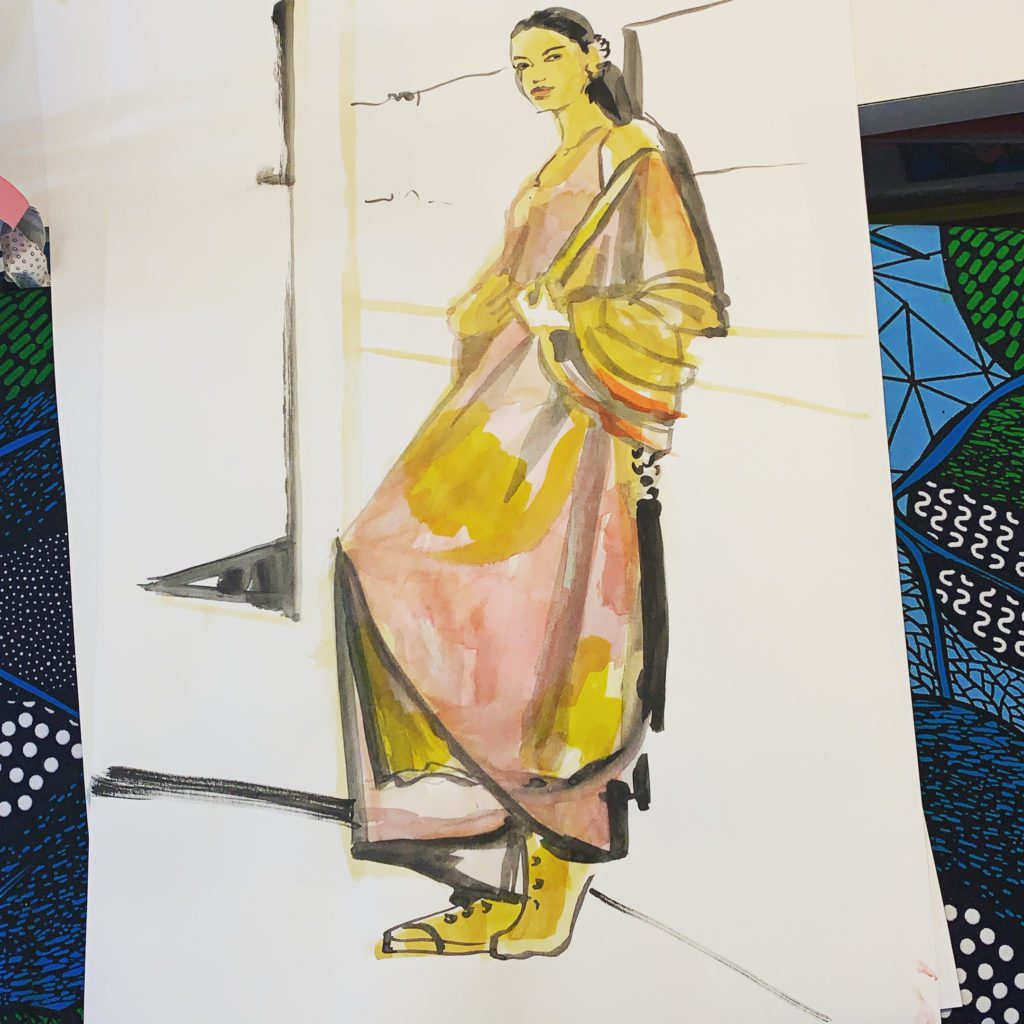 kimono fashion illustration