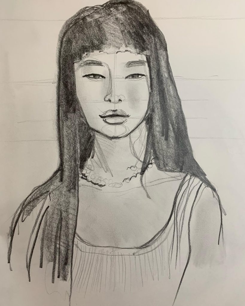 Sketching Bangs/ Fringe for fashion Illustraton by Laura Volpintesta