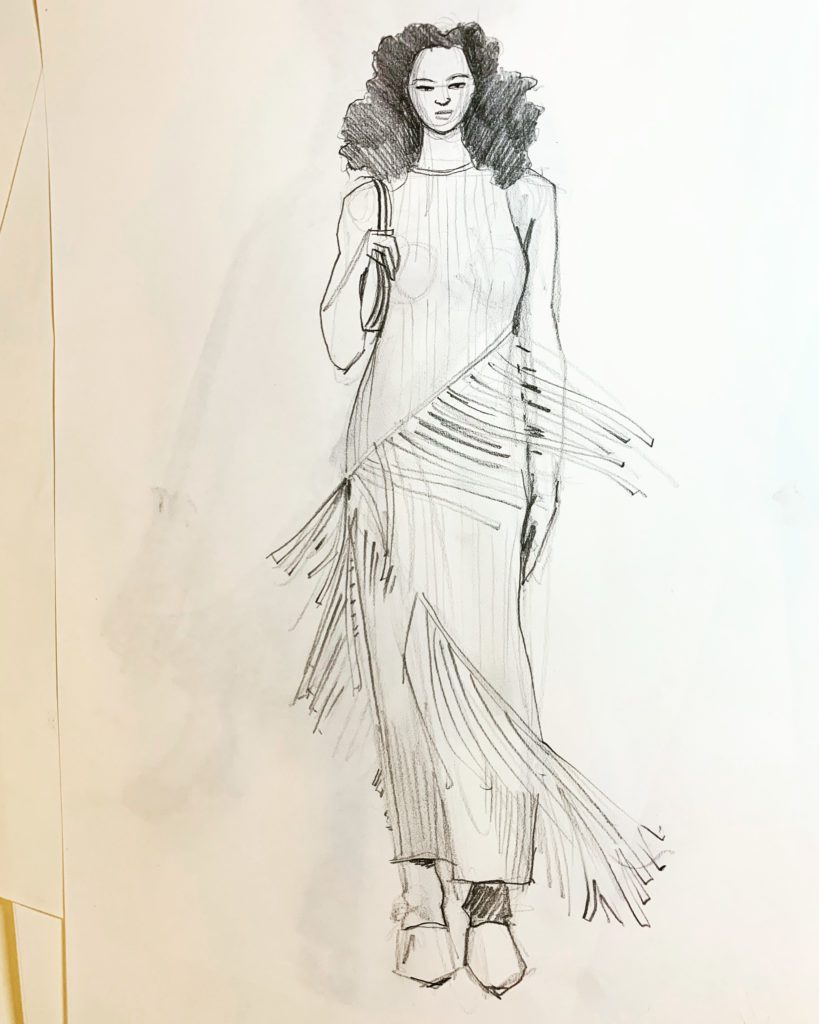 Fashion Illlustration with Fringe, by Laura Volpintesta