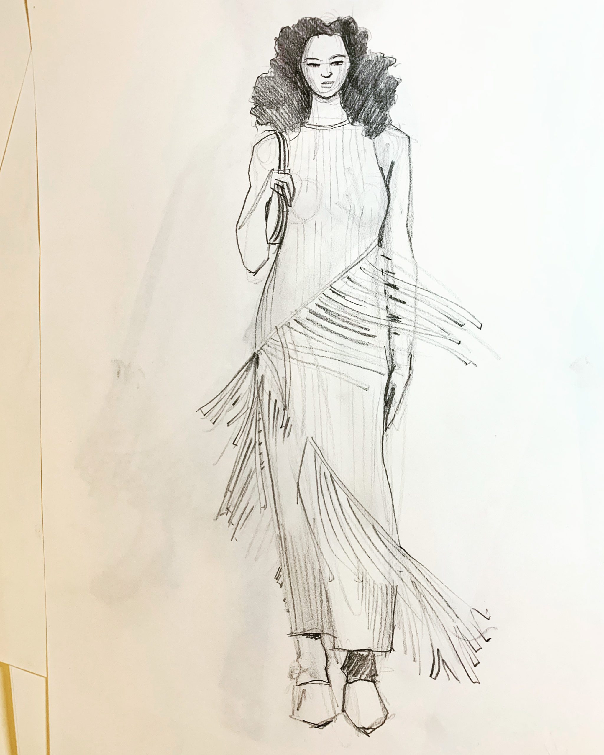 Fashion Illlustration with Fringe, by Laura Volpintesta