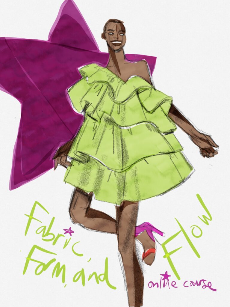 Fabric Form and Flow Eveningwear and Special Fabrics online Course for Fashion Design and Illustration