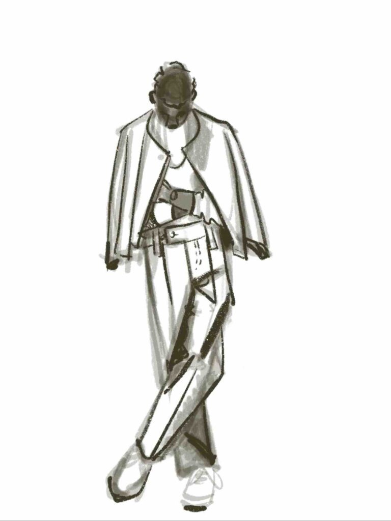 drawing design for menswear online fashion design courses by Laura Volpintesta