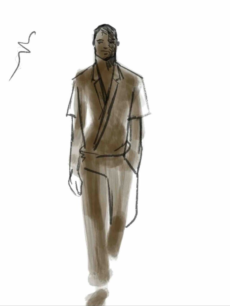 Drawing men for menswear fashion design course by Laura Volpintesta