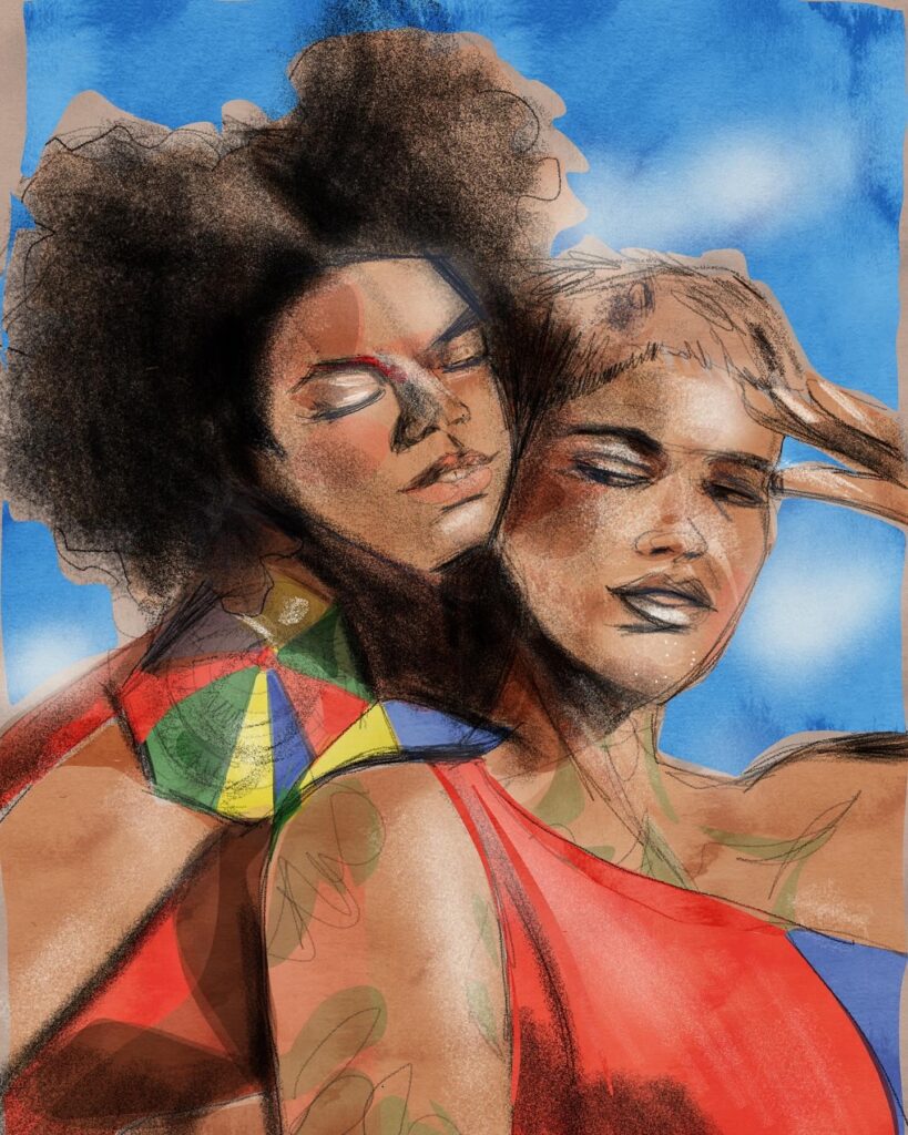 fashion illustration on ipad by Laura Volpintesta