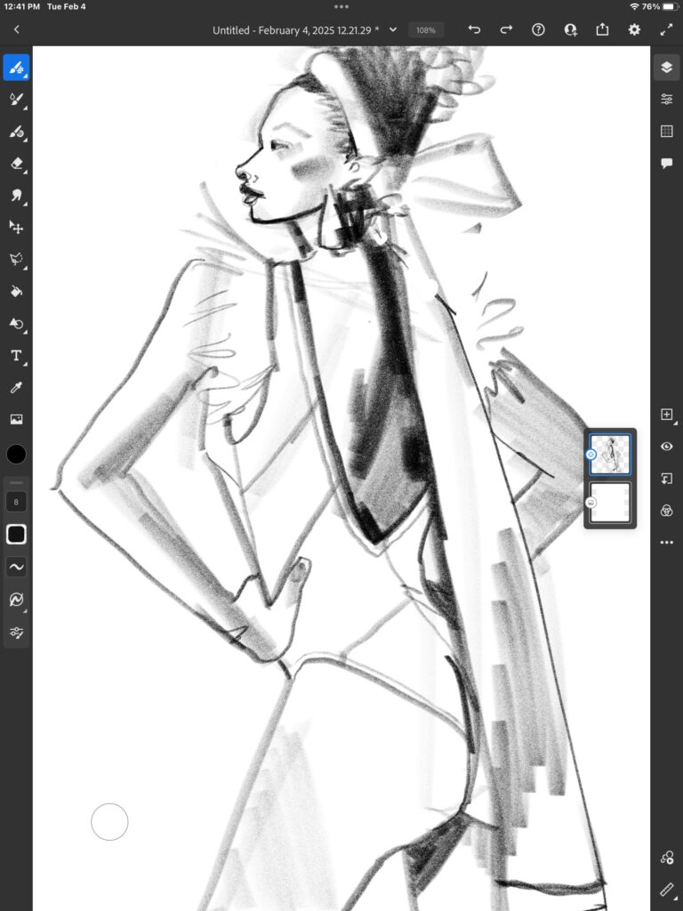 "pencil sketching" on ipad pro with Adobe Fresco app by Laura Volpintesta,