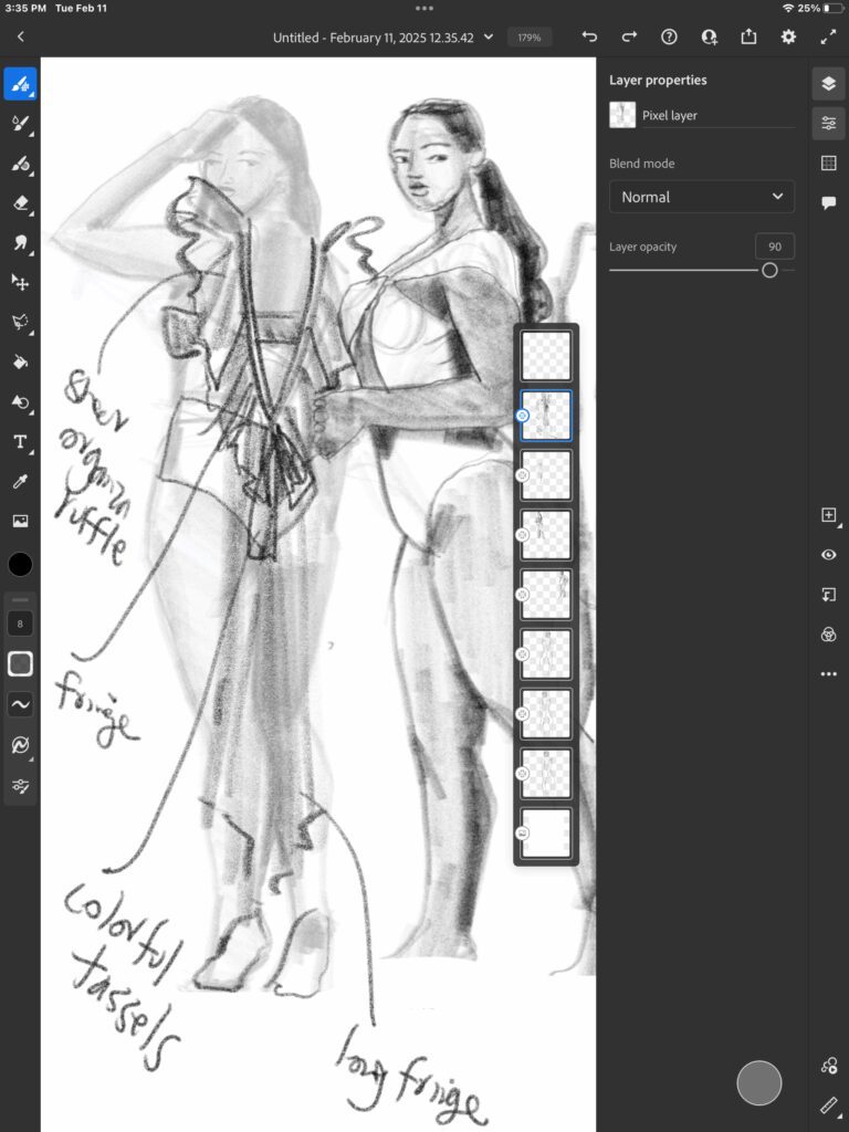 freehand fashion design sketching with Laura Volpintesta