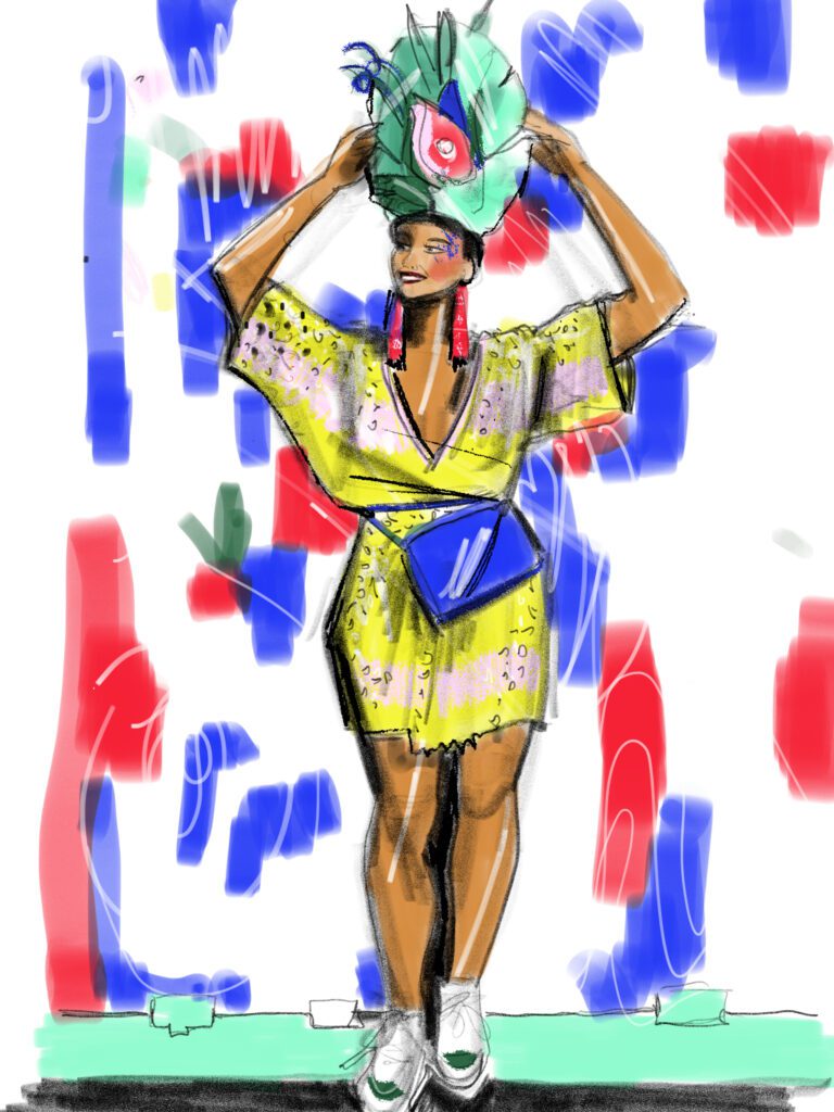 Fashion Illustrations and Costume sketching for carnaval 2025, Adobe fresco app costume sketching with Laura Volpintesta on ipad