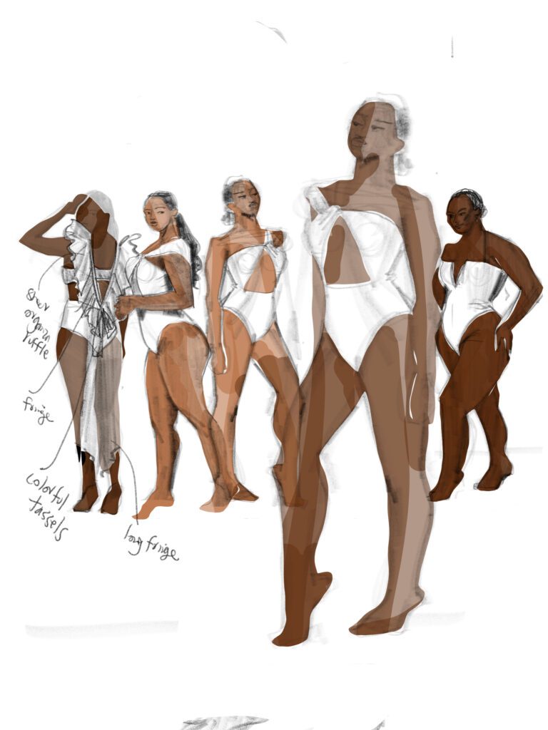 Laura Volpintesta, Adobe Fresco app for all-size fashion model drawing and figure drawing techniques, by Laura Volpintesta