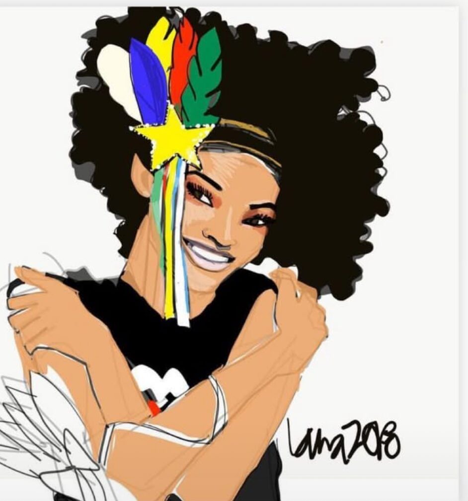 fashion illustration: FREVO, face digital drawing by Laura volpintesta