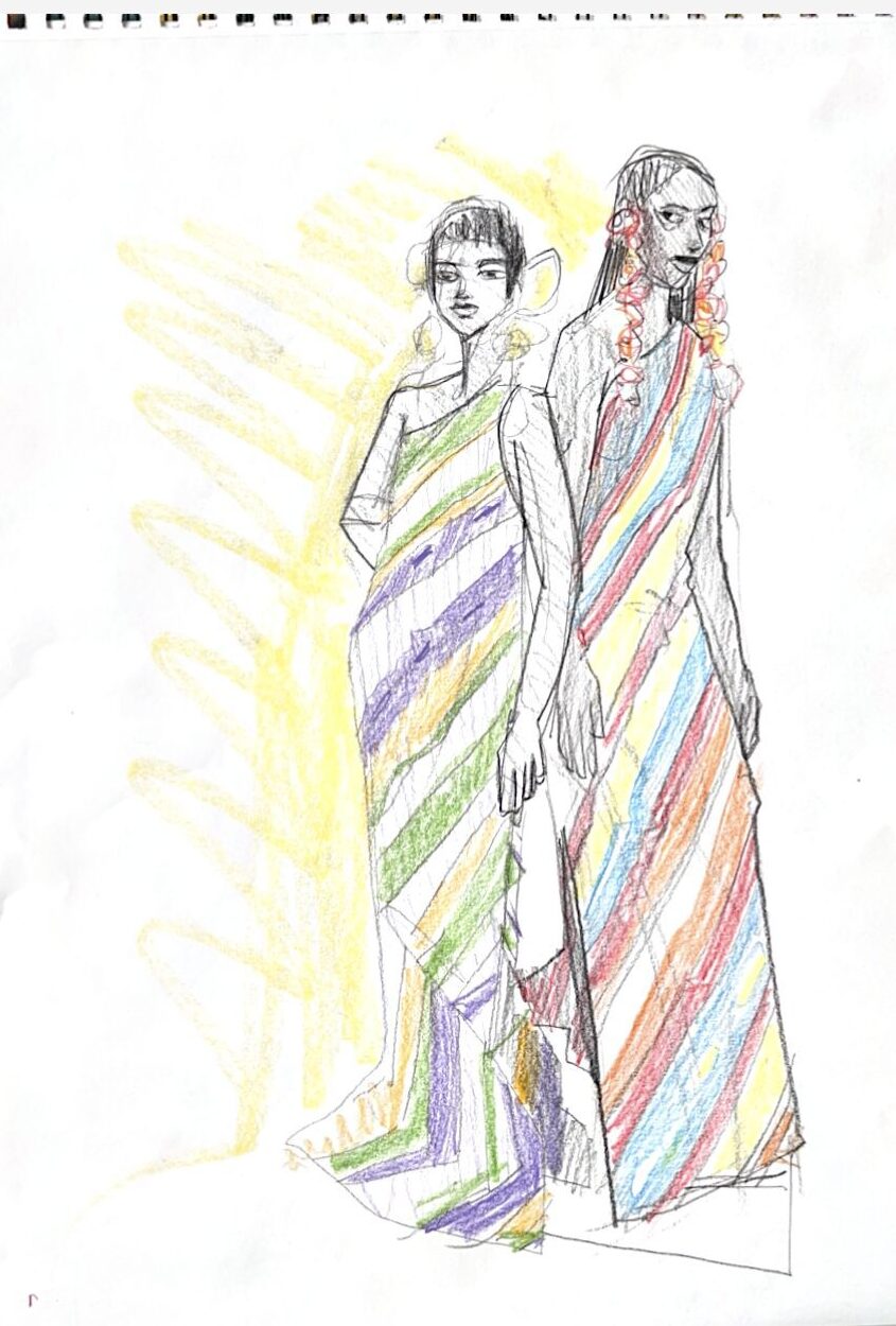 COLORED PENCIL in Fashion Illustrations, from analog to digital